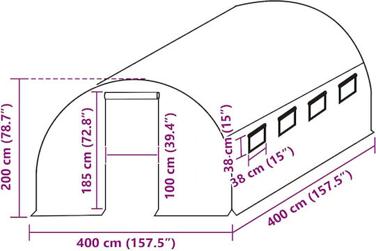 vidaXL 316444 Покривало 4x4x2m