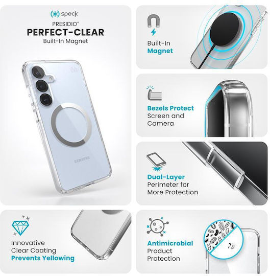 Speck Presidio Perfect-clear Задна корица Пластмаса Прозрачен (Galaxy S25+)