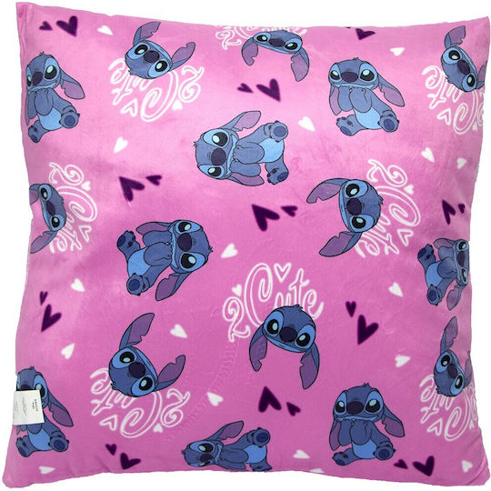 Disney Lilo & Stitch Διακοσμητικό Μαξιλάρι 40x40εκ Aym-099stitch-cs Ροζ