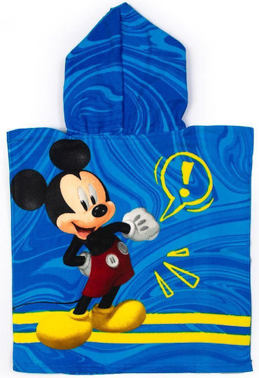 Dimcol Πόντσο Θαλάσσης Quick Dry Disney Home Mickey 93 50x100 Blue 100% Microfiber
