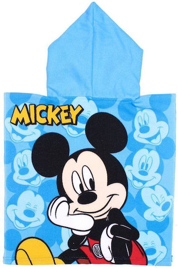 Dimcol Πόντσο Θαλάσσης Quick Dry Disney Home Mickey 89 50x100 Sky Blue 100% Microfiber