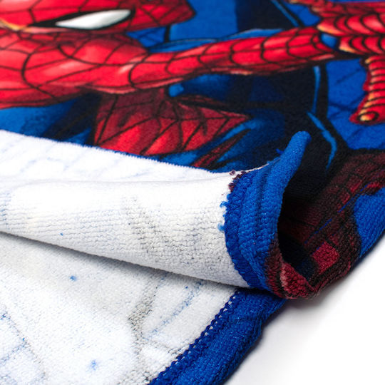 Dimcol Beach Poncho Quick Dry Marvel Spider-man 04 50x100 Blue 100% Microfiber