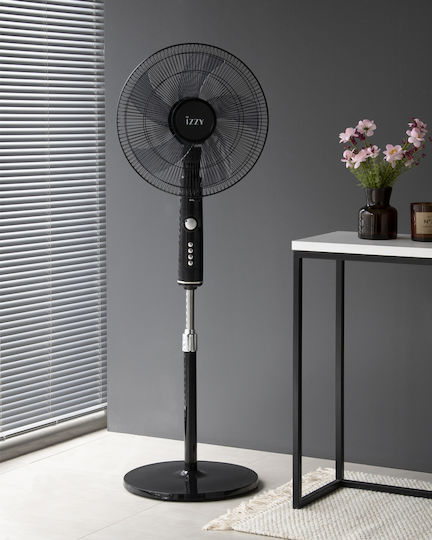 Izzy IZ-9041 Ανεμιστήρας Ορθοστάτης 70W Διαμέτρου 40cm Μαύρος