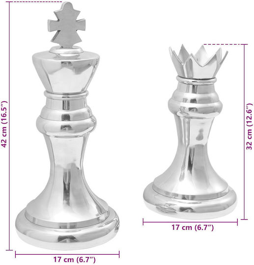 vidaXL Schach Metallisch 17x17cm