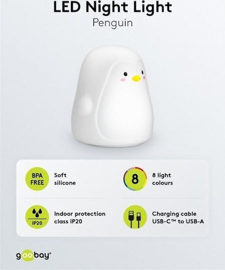 Goobay Goobay Nursery Night Light LED Penguin Power White
