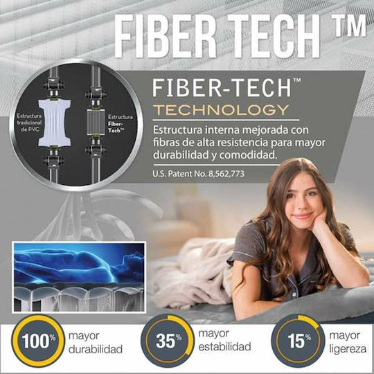 Intex Φουσκωτό Στρώμα Ύπνου Διπλό με Ενσωματωμένη Ηλεκτρική Αντλία Queen Supreme Air-Flow 203x152x50.1εκ.