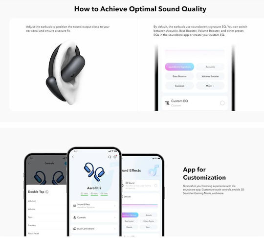 Soundcore by Anker AeroFit 2 Offenes Ohr Bluetooth-Freisprecheinrichtung Kopfhörer mit Schweißresistenz und Ladeetui Schwarz