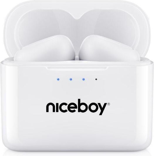 Niceboy Podsie 3 In-ear Bluetooth Handsfree Căști cu Carcasă de Încărcare Polar White