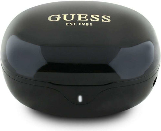 Guess Glossy Classic Logo In ear Bluetooth хендсфри Слушалки с Кутийка за Зареждане Черен