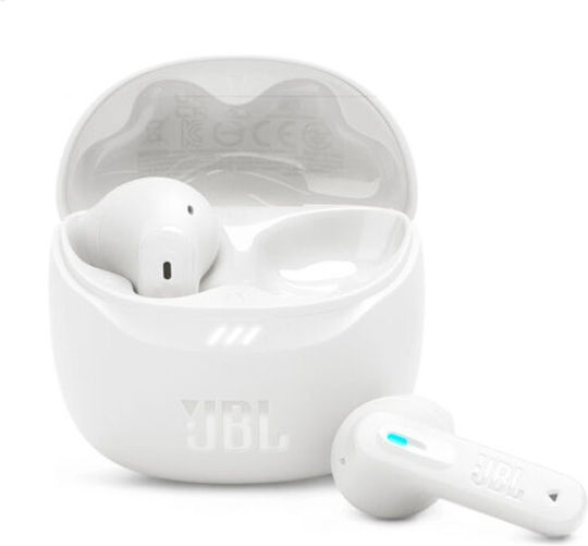 JBL Tune Flex 2 Earbud Bluetooth Handsfree Earphones with Sweat Resistance and Charging Case Ghost Edition White