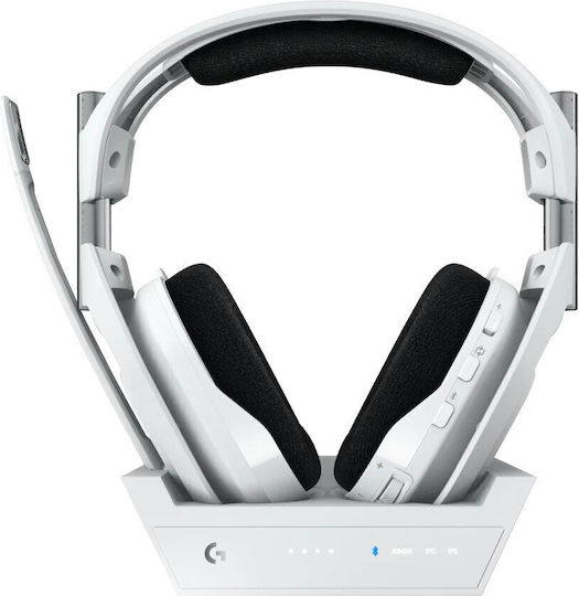 Logitech A50 X Lightspeed Über Ohr Gaming-Headset mit Verbindung Bluetooth / USB Weiß