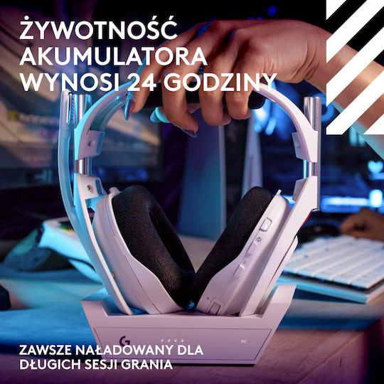 Logitech ASTRO A50 (Gen 5) Drahtloses Über Ohr Gaming-Headset mit Bluetooth / USB Verbindung Weiß für Nintendo Switch / PC / PS5 / XBOX