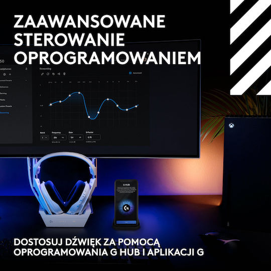 Logitech ASTRO A50 (Gen 5) Drahtloses Über Ohr Gaming-Headset mit Bluetooth / USB Verbindung Weiß für Nintendo Switch / PC / PS5 / XBOX