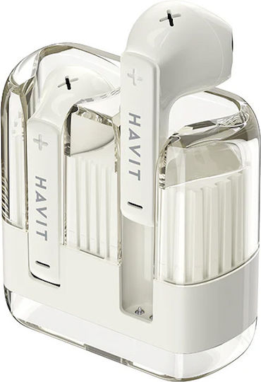 Havit TW981 Earbud Bluetooth Handsfree Ακουστικά με Θήκη Φόρτισης Μπεζ