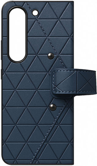 360 Full Cover Plastic / Synthetic Leather Set with Glass Navy Blue (Galaxy Z Fold 3)