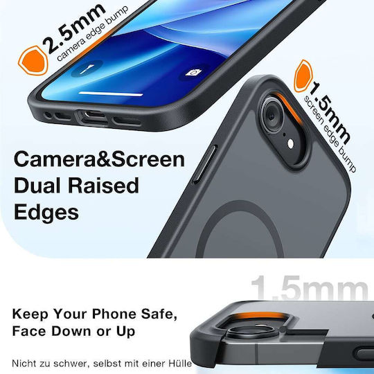 Torras Guardian Rückseite Umschlag aus Silikon Schwarz (iPhone 17e / 16e)