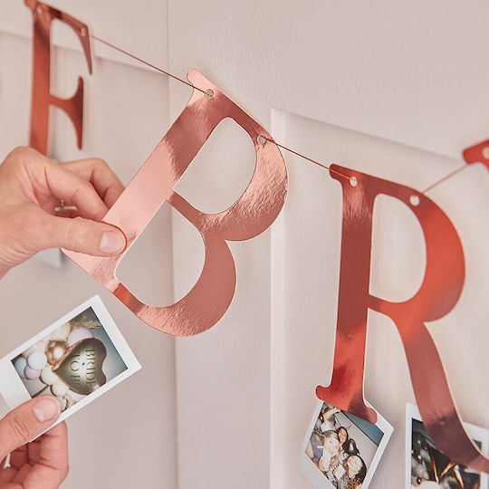 Rose Gold Bride Hen Party Bunting Photo Pegs