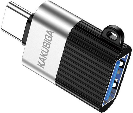 Kakusiga Конвертор USB-C мъжки към USB-C женски Сив 1бр KSC-1420