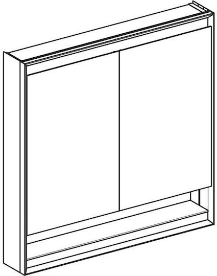 Geberit 505.833.00.1 Badezimmerspiegel aus Metall mit Schrank Silber Geberit 505.833.00.1 Badezimmerspiegel aus Metall mit Schrank Silber