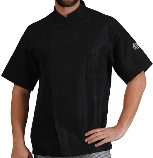 Tips Σακάκι Σεφ 100% Microfiber Unisex Μαύρο με Κοντό Μανίκι