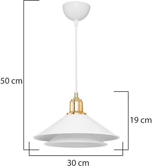 GloboStar Ferro Висящо Осветително Тяло Бял Камбанка 30x30x19см.
