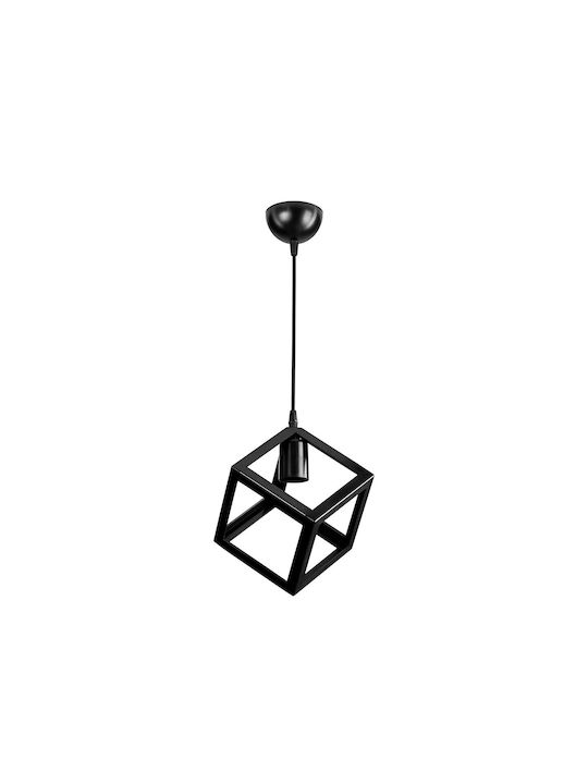 GloboStar Dise Hängelampe Schwarz mit Fassung E27 22x22x24cm.