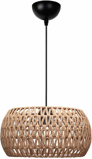 GloboStar Dario Pendant Light Brown Boho with Rope for Socket E27 30x30x15cm
