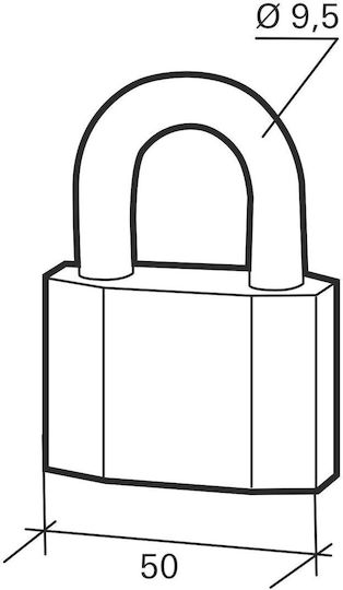 Thirard Steel Padlock Brass with Key 50mm 1pcs