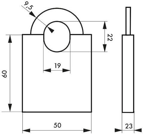 Thirard Steel Padlock Brass with Key 50mm 1pcs