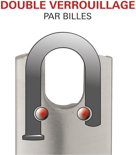 Thirard Steel Padlock Κρυμμένου Λαιμού with Key 60mm 1pcs
