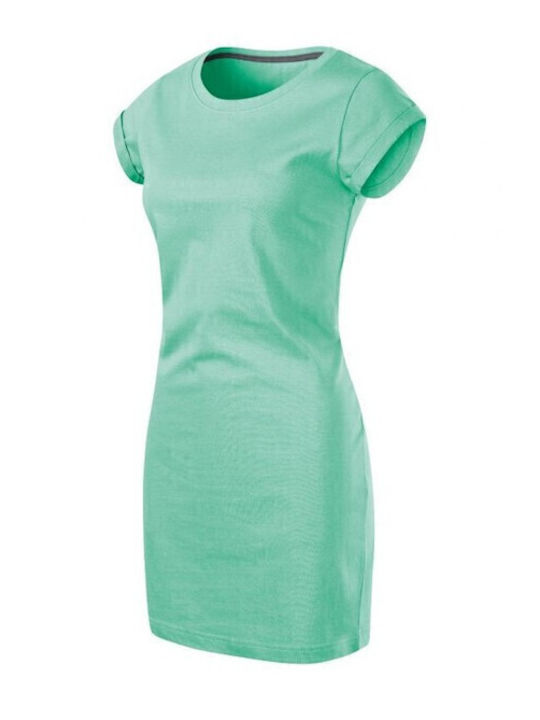 Sommer Mini Sportliches Damenkleid Kurzärmelig Grüne