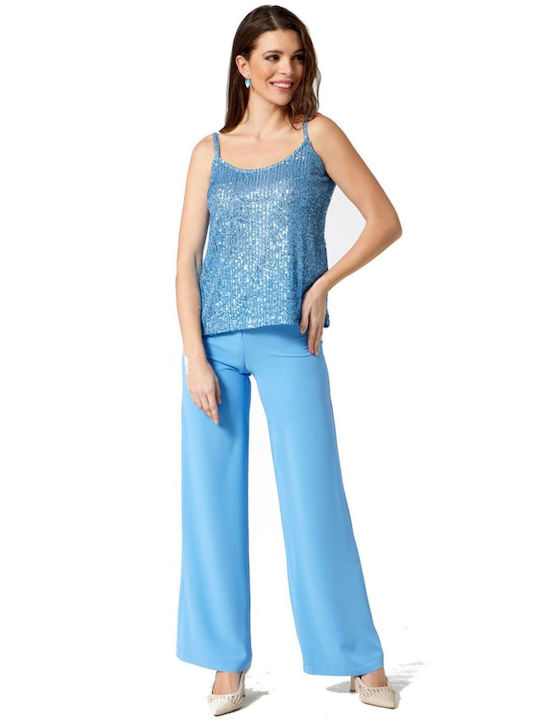 Women's Blouse Sleeveless Light Blue