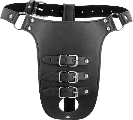 Shots Leather Penis Cage in Black Color