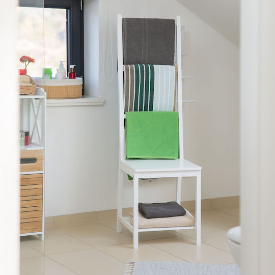 Relaxdays Freistehender Kleiderständer Badezimmer Einzeln ​42x42cm Weißer