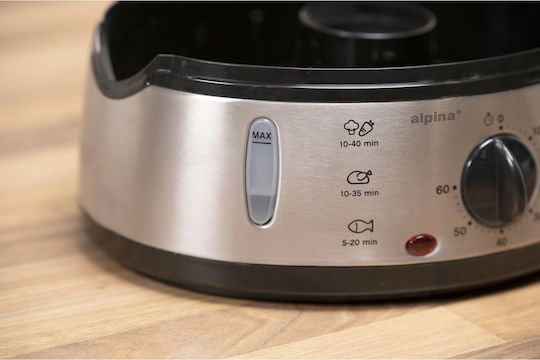 Alpina Appliances 06451648 Ατμομάγειρας με 3 Επίπεδα Μαγειρέματος 9lt