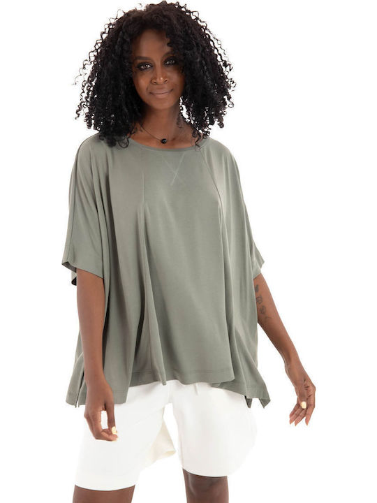 Γυναικείο Oversized T-shirt Dark Olive Green