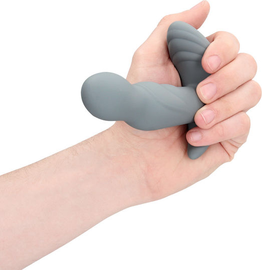 LoveLine Rotating Prostate Stimulator Πρωκτική Σφήνα με Δυνατότητα Ασύρματης Λειτουργίας και Δόνηση Γκρι