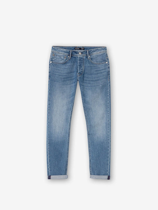 Men's Jeans Pants Elastic Blue