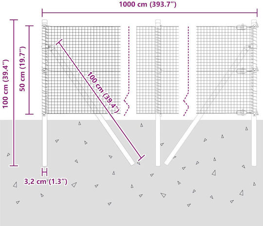 vidaXL Συρματόπλεγμα Σετ Πράσινο 1x10m