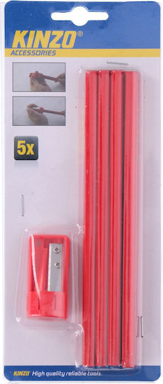 Carpenter Pencil Set Sharpener 5pcs Kinzo Artelibre 06451488