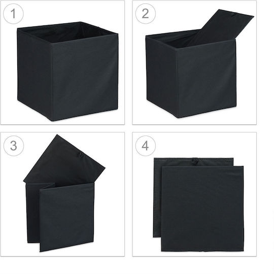 Relaxdays Fabric Storage Box with Lid 4 Pieces