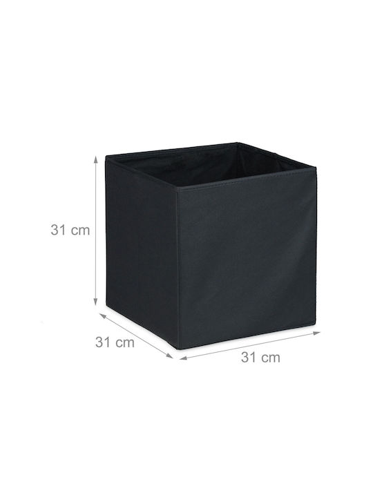 Relaxdays Fabric Storage Box with Lid Black 31x31x31cm 4pcs