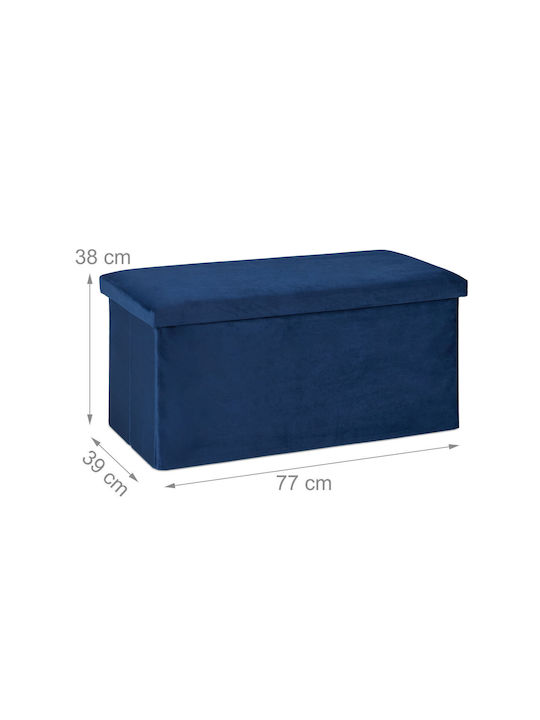 Σκαμπό Μπαρ Επενδυμένο με Βελούδο Blue 39x38x77εκ.