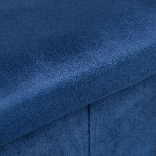 Bar Stool Upholstered with Velvet Blue 39x38x77cm