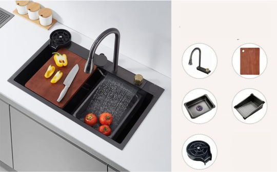 Drop-In Мивка Inox Ш75xД46см Сив