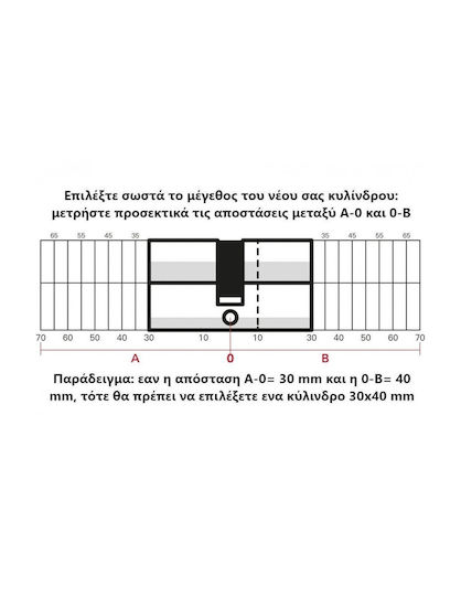 SP Souliotis Sicherheitszylinder Türschloss Tiger 6 Dynamic 60mm (30-30) mit 5 Silbernen Schlüssel