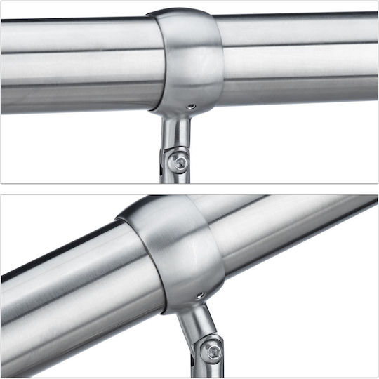 Edelstahl-Balustrade Relaxdays Silber H 90 cm B 80 cm