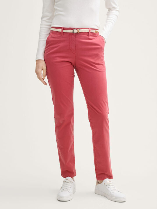 Women's Chino Trousers Slim Fit Red