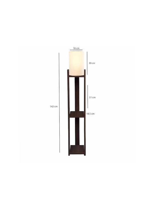 GloboStar Ventora Floor Lamp H142xW20cm. with Socket for Bulb E27 Brown