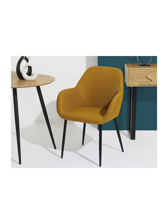 Atomic Dining Room Fabric Chair Yellow 59x55.7x85cm